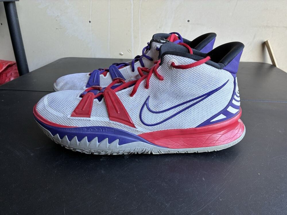 Nike by You ID Kyrie 7 Men Grey Red Athletic Basketball Shoe Sz 15 DA7567 991